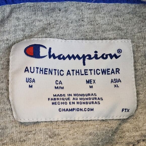 Champion Pullover Sweatshirt Hoodie Adult Medium Gray Hooded Pocket Athletic - Picture 7 of 10